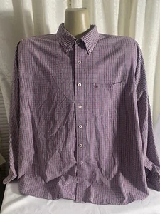 IZOD men Size 4XL Buttonfront L/S Red/White/Blue Dress Shirt - Picture 1 of 6