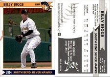 Billy Biggs 2004 Grandstand South Bend Silver Hawks #NNO Card *AutographDen*