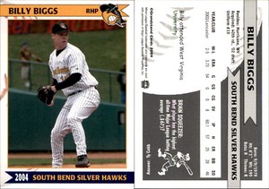 Billy Biggs 2004 Grandstand South Bend Silver Hawks #NNO Card *AutographDen*