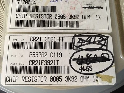 CR21-3921FF RES MET GLZ/THK PELÍCULA 3920 Ohm 1% 0805 100ppm (500 POR LOTE) Foto 1 de 4