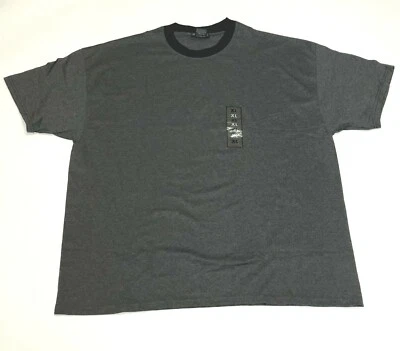 New Men's Gray/Black Basic Editions Short Sleeve T-Shirt - Size XL - Cotton/Poly - Image 1 of 3