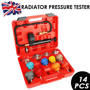 14pc Radiator Coolant Cooling Temperature System Pressure Tester Testing Kit