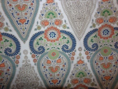 EDREDÓN POTTERY GRANERO GISELA MEDALLÓN AZUL/NARANJA/VERDE/BRONCEADO COMPLETO/QUEEN Foto 1 de 2