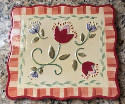 Paltzgraft Trivet Napoli Usado en Excelente Condición Pintado a Mano Colorido Lindo Floral Soporte para Plato Caliente Foto 1 de 2