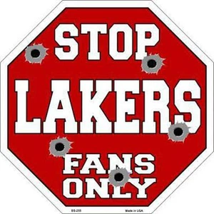 NBA Baloncesto Los Angeles Lakers Señal de Stop de Metal Hombre Cueva Garaje Granero BS255 - Imagen 1 de 1