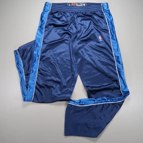 Dallas Mavericks Pants Mens Extra Large Blue Warm Up Nike Dri Fit Tear Away Snap Cover