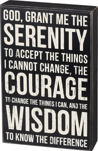 Serenity Prayer Decorative Wooden Box Sign 8x12 from Primitives by Kathy NEW - Picture 1 of 1