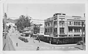 Nelson NZ Trafelgar Straße alte Autos Gebäude 1941 Echtfoto Postkarte - Bild 1 von 2