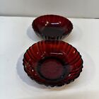 2 Anchor Hocking Royal Ruby Old Cafe 5-1/4” Berry/Oatmeal Bowls