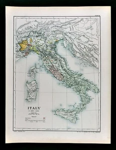 1902 Oxford History Map Italy 1167-1250 Rome Vatican Sicily Naples Venice - Picture 1 of 3