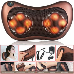 8 Heads Electric Pillow Shiatsu Back Massagers Massage Heat Back Neck Cushion - Picture 1 of 10