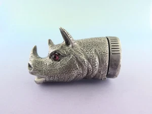 Vintage Sterling Silber Nashorn Form Vesta Etui | 68,9 Gramm - Bild 1 von 8