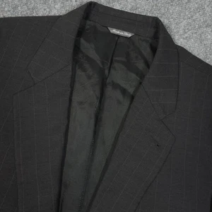 Loro Piana Zanella Sport Coat Mens 44 Black Pinstripe Wool Made in Italy READ - Picture 1 of 13