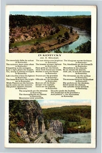 Postal de colección en Kentucky, poema de James H. Mulligan, vistas panorámicas al río - Imagen 1 de 2