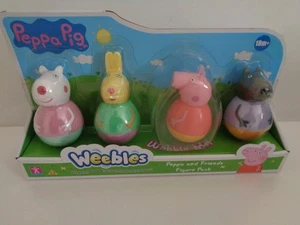 Peppa Pig Weebles x 4 Danny Dog Rebecca Rabbit Peppa & Suzie Sheep Figuras NUEVO - Imagen 1 de 5