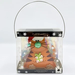 Portafotos Demdaco Plano y Feliz Silvestri Navidad Gato Nuevo Antiguo Stock - Imagen 1 de 4