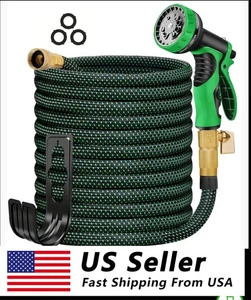 Tubo da Giardino 100ft con Ugello Spruzzatore ad Alta Pressione 10 Funzioni, Leggero - Foto 1 di 8