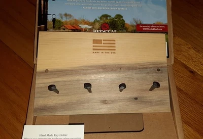 RedSeal® Handmade Wooden Key Holder Forged Nails US Flag, Wall Mount, Rustic NEW - Image 1 of 4