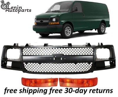 Grille Assembly Grill For 2003-2017 Chevrolet Express 2500 3500 Black Plastic Foto 1 de 4