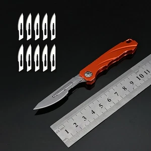 For Mini Folding Knife With 10 Replacement Blades Lightweight For Outdoor - Bild 1 von 20