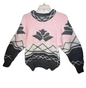 Suéter De Colección Cristina Talla Mediana Rosa Metálico Plateado Difuso Femenino Suave - Imagen 1 de 7
