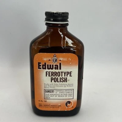 Vintage Edwal Ferrotype Polish - 4 oz Bottle 1/4 Full - image 1 of 4