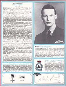 WW11 Battle of Britain Pilot Profile Signed Rod Smith 412 Sqn Fighter Pilot - Picture 1 of 1
