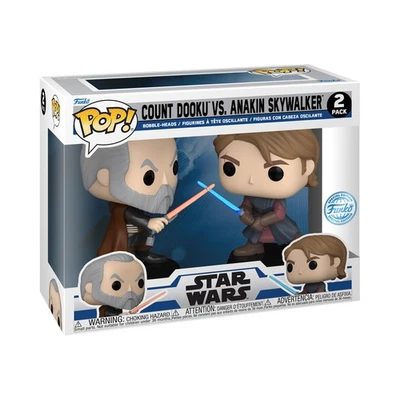 Funko Star Wars Clone Wars Anakin vs Count Dooku Pop! Vinyl 2pk. New - image 1 of 4