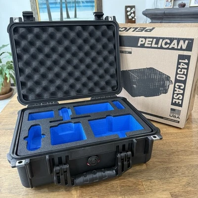 Pelican 1450 Watertight Protector Hard Case Black / Blue Foam Insert Waterproof - Image 1 of 4