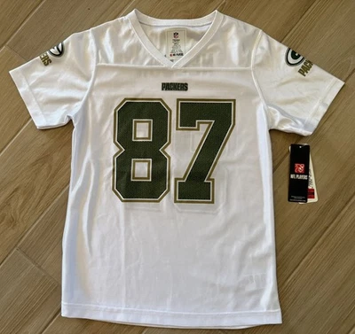 Camiseta deportiva de los Green Bay Packers niñas jóvenes grande blanca NFL fútbol Jordy Nelson 87 Foto 1 de 4