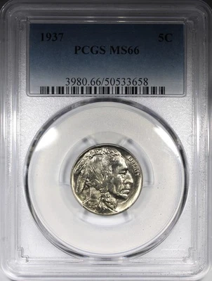 1937 Buffalo Nickel PCGS MS66 Uncirculated Flashy Gem Quality - Image 1 of 4