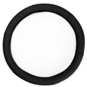 FH Group Sleek & Sporty Genuine Leather Steering Wheel Cover, Fits 14.5" - 15.5" - Picture 1 of 17