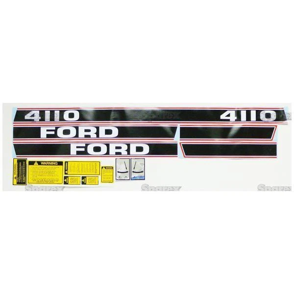 Juego/Kit completo de calcomanías para tractor Ford 4110 negro/rojo raya Force II '86-up Foto 1 de 1