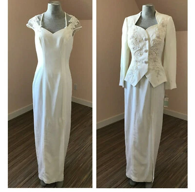 Alfred Angelo 2pc Set Cap Sleeve Sweetheart Wedding Dress + Jacket Bridal Gown - Image 1 of 4