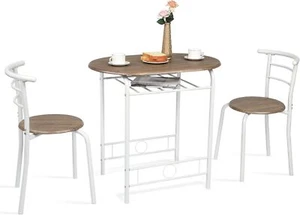 3 Piece Dining Set,Small Kitchen Table Set for 2,Breakfast Table Set, 2 Chairs - Picture 1 of 8