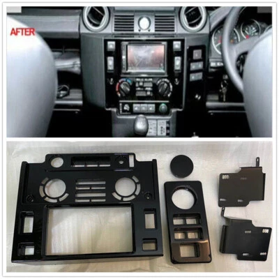 Double 2 Din Dash Nav Head Unit Fascia Panel Kit For Land Rover Defender 90 /110 - Image 1 of 4
