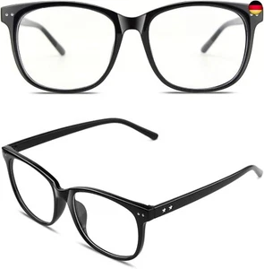 GQUEEN Großer Rahmen Hornbrille Brille Ohne Stärke Fake Brille Nerdbrille Damen - Bild 1 von 8