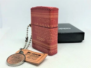 ZIPPO Limited Edition "Guarantee" Leather-Bound Lighter w Cent & Tag Charm Red - Bild 1 von 10