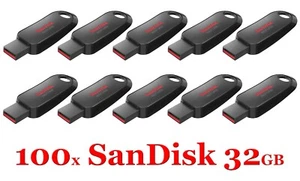 LOT 100x SanDisk Cruzer Snap USB 2.0 Flash Drive 32GB SDCZ62-032G - Picture 1 of 24