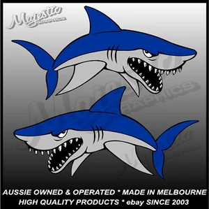 SHARKS  - 580mm x 300mm x 2 - Mirrored Pair -  Boat Decals / Stickers - Bild 1 von 1
