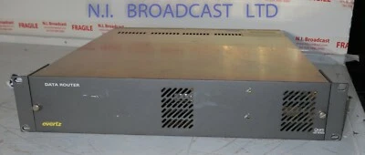 Evertz 2U frame with DATA router installed  Model Q32-32PR+2PS  Eprom software V - Image 1 of 4