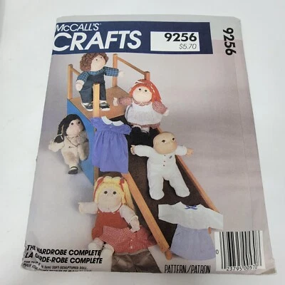 McCall’s 9256 Soft Sculpture Doll Clothes Wardrobe 16” & 18” Sewing Pattern - Image 1 of 3