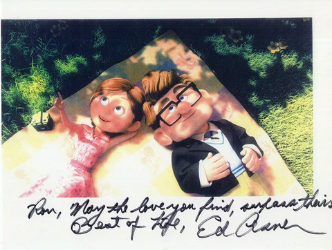 ED ASNER HAND SIGNED 8x10 COLOR PHOTO+COA      AWESOME POSE FROM UP      TO RON Cover