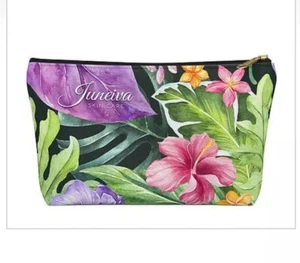 Tropical Flower Watercolor Cosmetics Travel Bag by Juneiva Skin Care - Picture 1 of 2