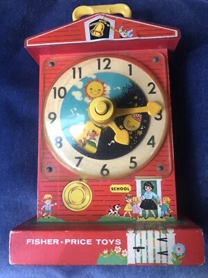 jouet ancien horloge musicale Fisher-Price années 60 - Photo 1/4