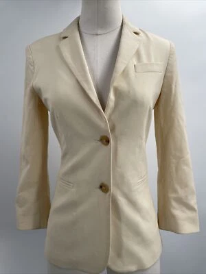 Chaqueta Blazer para Mujer THE ROW Mezcla de Lana Muesca Solapa Un Pecho Marfil Talla 4 Foto 1 de 4
