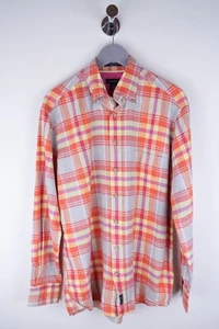 GANT Maine Twill Men Casual Shirt Orange Check Cotton size M - Picture 1 of 7