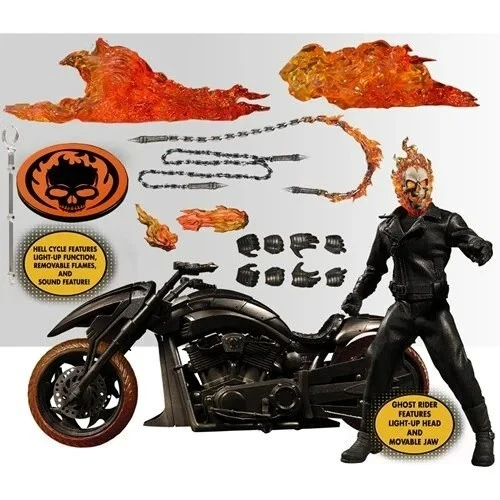 Ghost Rider Action Figure & Vehicle Ghost Rider & Hell Cycle 1/12 MEZCO OBC