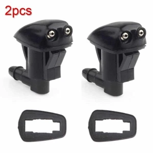 2pcs Universal Black Car Front Windshield Washer Wiper Spray Nozzle Accessories - Foto 1 di 8