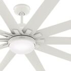 Hunter Fan 72 in Casual Matte White Outdoor Ceiling Fan with Light and 10 Blades